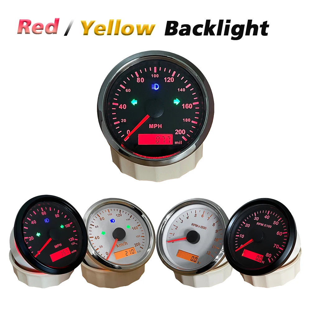 

Rhaxel 85MM GPS Speedometer 0-125 0-160 0-200 KMH MPH with Tachometer 8K 12K RPM Gauge with Backlight for Car Motorcycle Truck