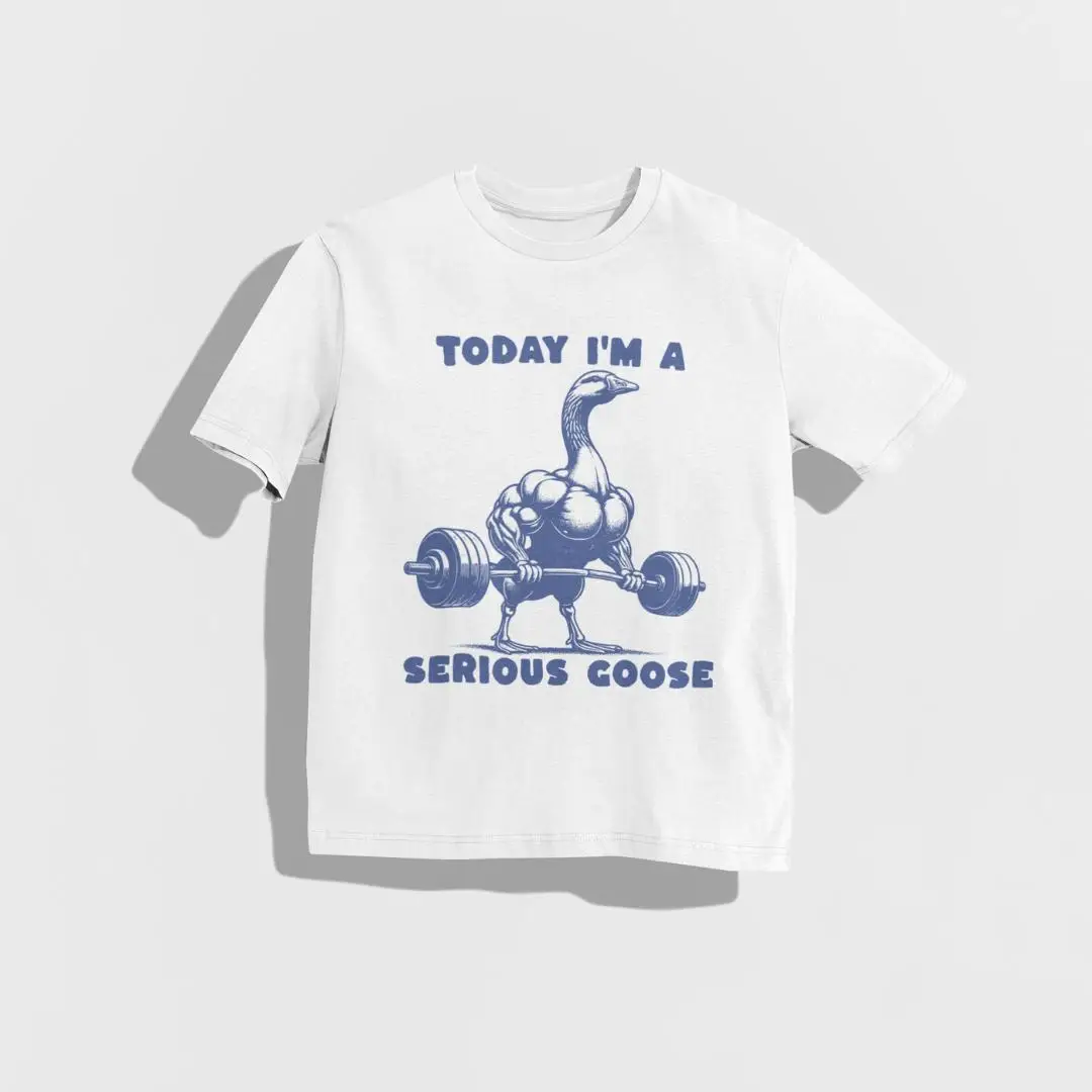 Today I'm A Serious Goose Shirt, Funny Gym Goose Tee Funny Workout Shirt Sarcastic Animal Lover Gift Weightlifting Gift Fashion