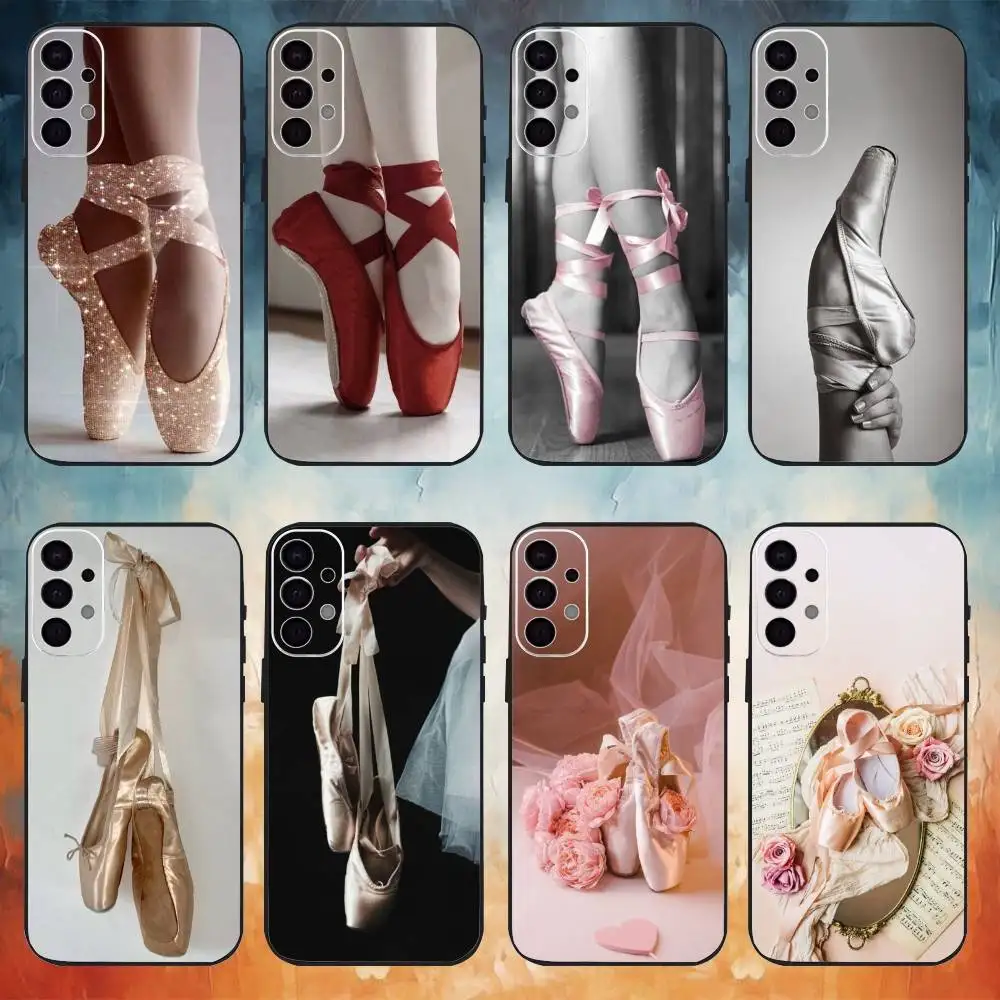 

Ballet Ballerina Dance Shoes phone Case For SamsungS25,24,21,22,23,30,Ultra,20,Plus,Fe,Lite,Note,10,9,Soft Black Cover