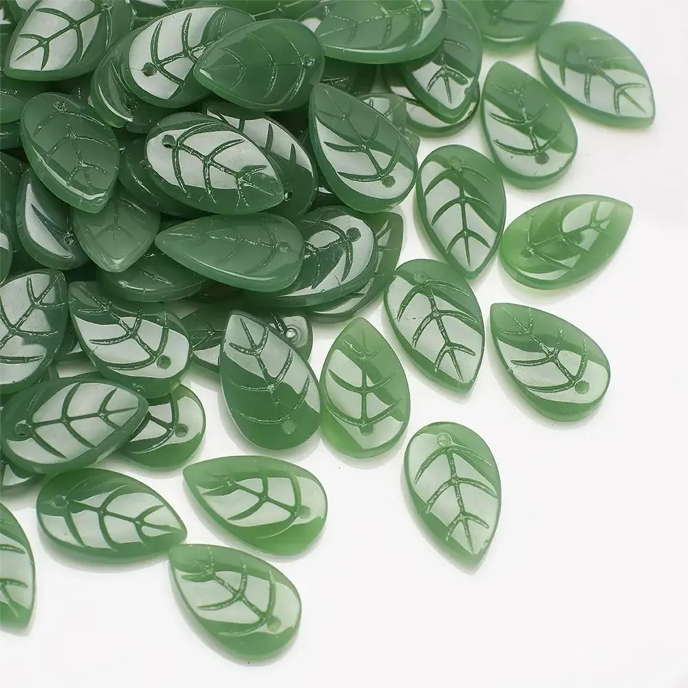 50 Stuks 10x18mm Glad Glas Blad Kralen Kristal Kralen Losse Kralen Voor Sieraden Maken Diy Armband ketting Oorbel Accessoires - afbeelding 1