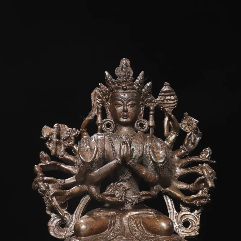 Tibetan Buddhism 18-Arm Cundi Bodhisattva Statue Buddhist Ritual Figurine Altar Offering Home Votive Sculpture Home Decor