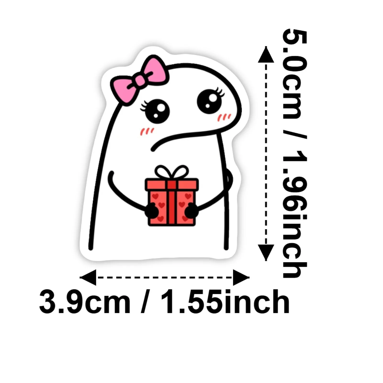 50 Pegatinas de Vinilo Impermeables de Dibujos Animados de Flork Meme para Laptop, Funda de Teléfono, Cuaderno, Botella de Agua, Coche, Pegatinas DIY, Regalo para Fiestas