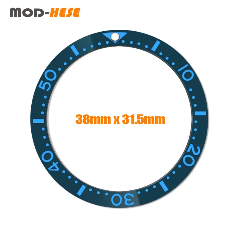 38mm Flat Ceramic Bezel Insert Fit For Seiko 5 SKX007 SKX009 SRPD Watch Case NH35 NH36 Watch Case Bezel Insert Ring