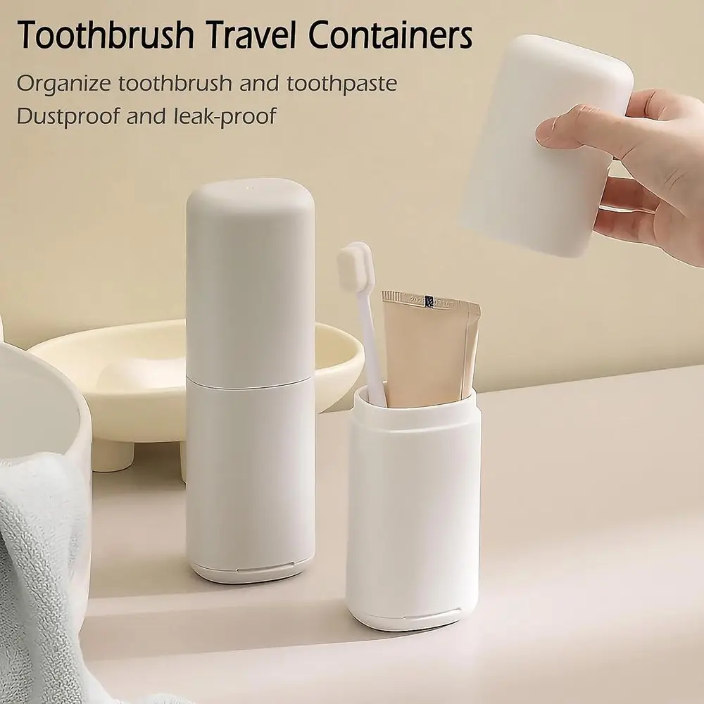 Compact Hard Shell Travel Toothbrush Case with Detachable Cup for Easy Cleaning, BPA-Free, Ideal for Travel, Camping, and Gym