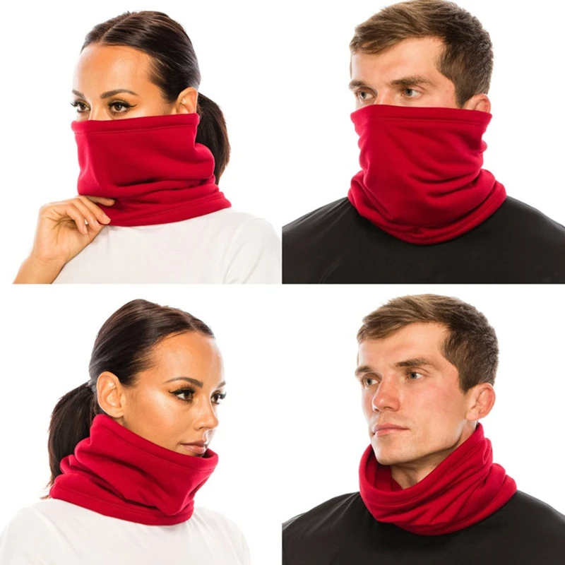 Unisex Winter-Halsmanschette aus Kunstfleece, wärmer, Kordelzug, winddicht, Gesichtsbedeckung, Radfahren, multifunktionaler