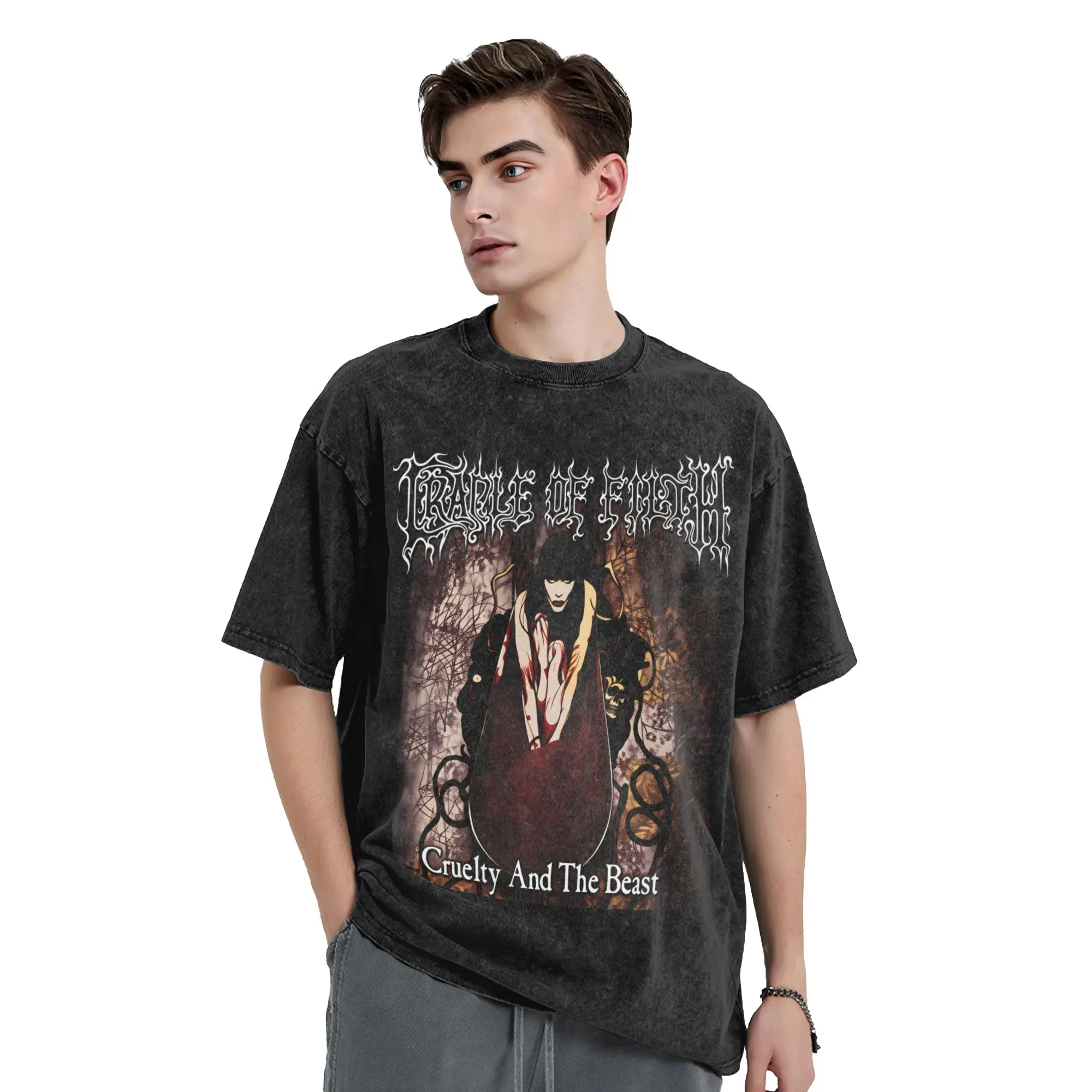 Cradle of Filth T Shirt  Fashion T-Shirts Short Sleeves Y2K Funny Tops Summer Cotton Breathable Big Size Clothing