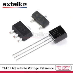50PCS TL431 CJ431 TL431A WS431 431 SOT23 SOT89 TO92 DIP SMD 0.5% 2.5V-36V 100mA Adjustable Voltage Reference Chip IC Transistor