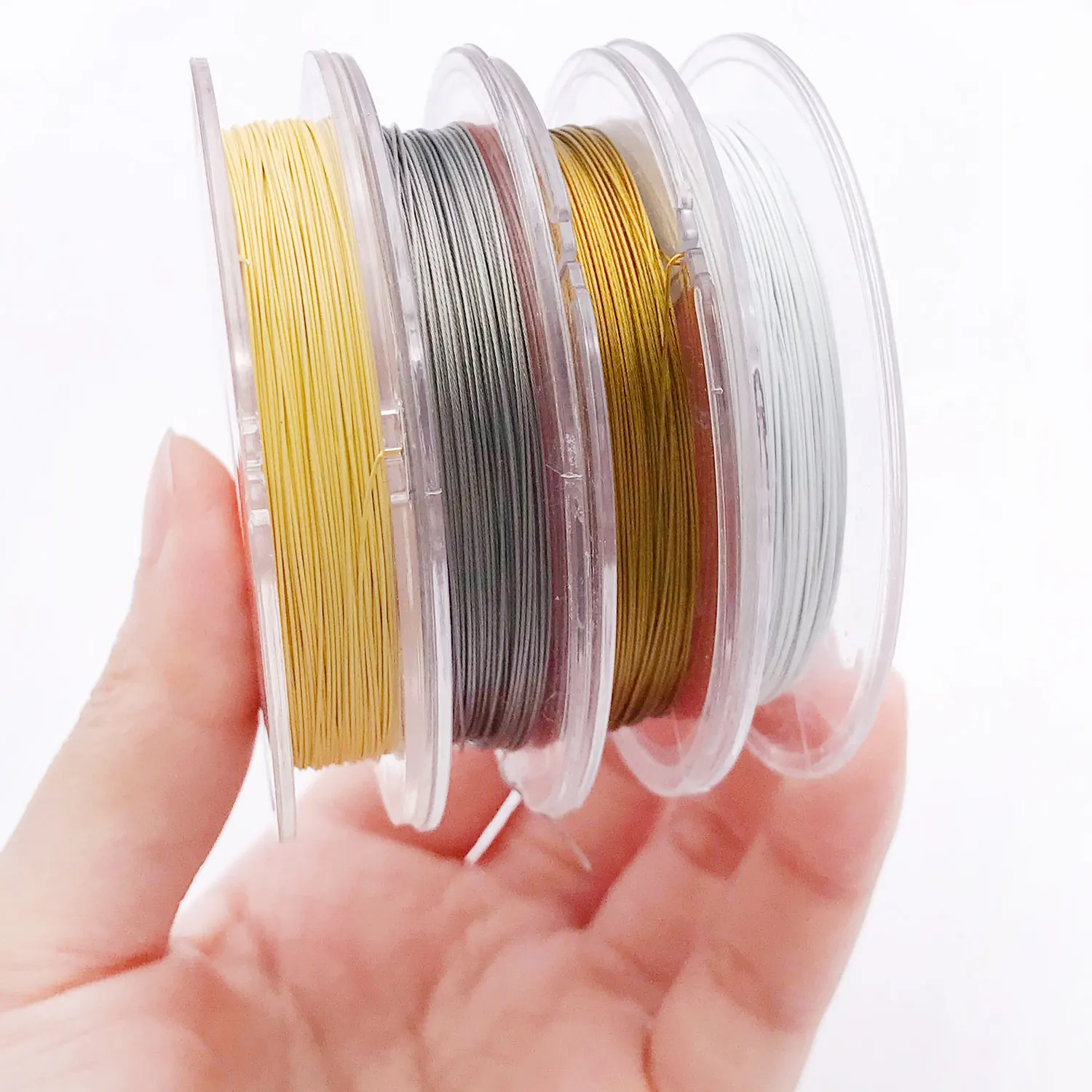 سلك نحاسي من الفولاذ المقاوم للصدأ بطول 50 مترًا، سلك خرز ملون ثابت، لإكسسوارات صنع المجوهرات وقلادة وسوار ذاتي الصنع #6