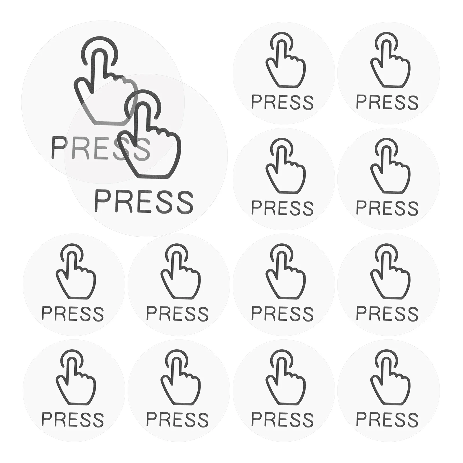 

24 Pcs Button Label Sticker PVC Door Switch Press Sign Decal Longlasting Wear Resistant Easy Application Home Office Use Folder