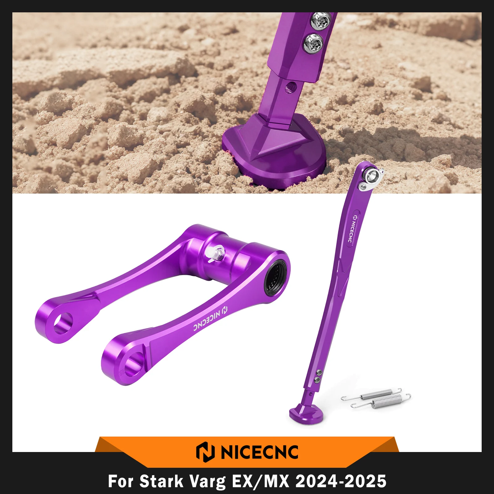 

NICECNC Adjustable Kickstand Side Stand & 1″ Lowering Link Kit For Stark Varg EX For Stark Varg MX 2024-2025 Electric Dirt Bike