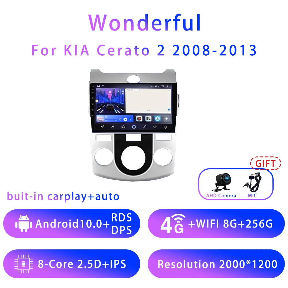 

7862 8G+128G For KIA Cerato 2 9inch Android10 5G Wifi DSP Car Stereo Radio Multimedia Video Player GPS Navigation