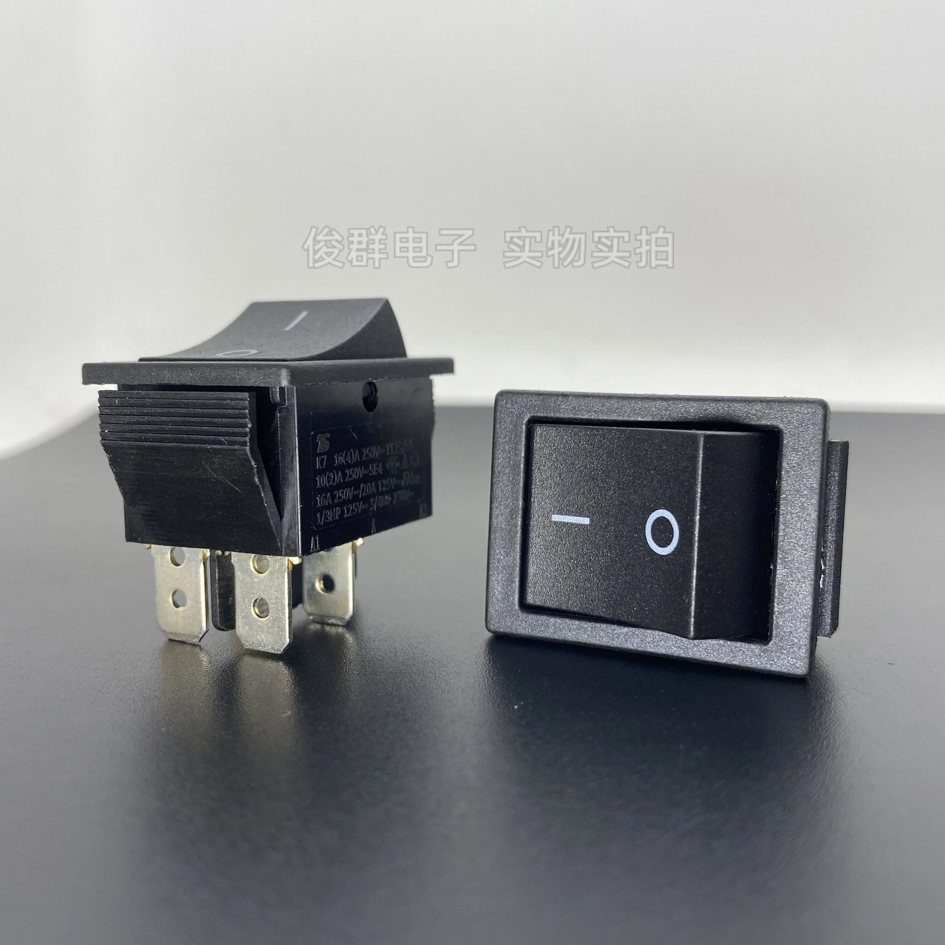 5pcs/imported K7 rocker boat power switch 4-pin 2-gear 16A250VAC button boat black button T125/55