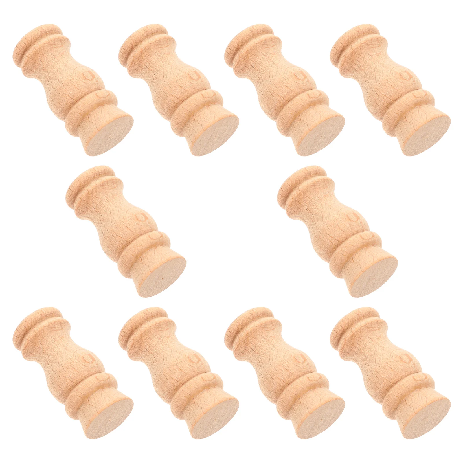 10pcs Wooden Baluster Spindles Unfinished Wood Craft For Home Decor Fireplace Support Indoor Stairs Decoration Replacement Rail