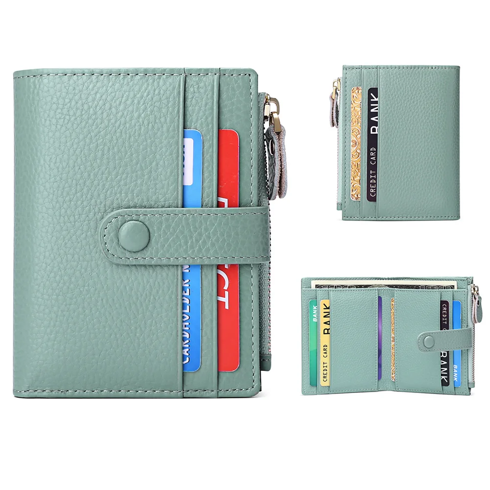 Women's RFID Blocking PU Wallet Compact Zipper Purse with Large Capacity Multi-Function Cardholder & Cash Organizer