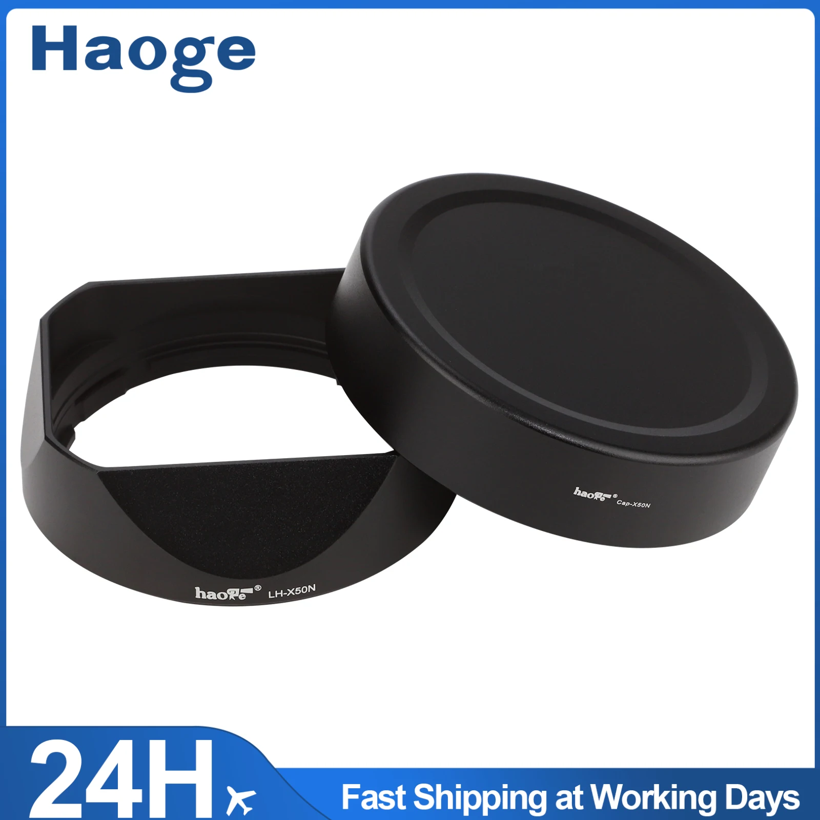 Haoge LH-X50N כידון כיכר מתכת עדשת הוד עבור Fujifilm פוג 'י Fujinon XF 50mm F2 R WR עדשה עם מתכת כובע ערכת על X-Pro3 X-T4