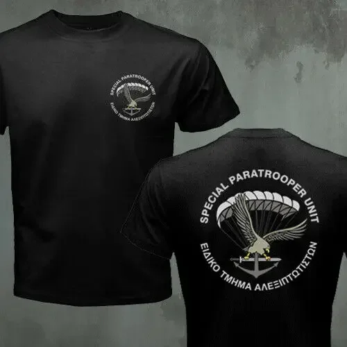 Hellenic Army Greek Special Paratrooper Airborne Unit Force Men T-shirt Casual 100% Cotton Men Clothing Size S-3XL