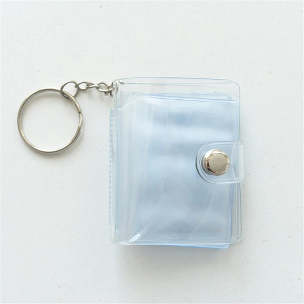 Photography Jelly Color 1 Inch 16 Pockets Card Stock Photos Holder Keychain Photo Card Holder Binders Albums Mini Photo Album