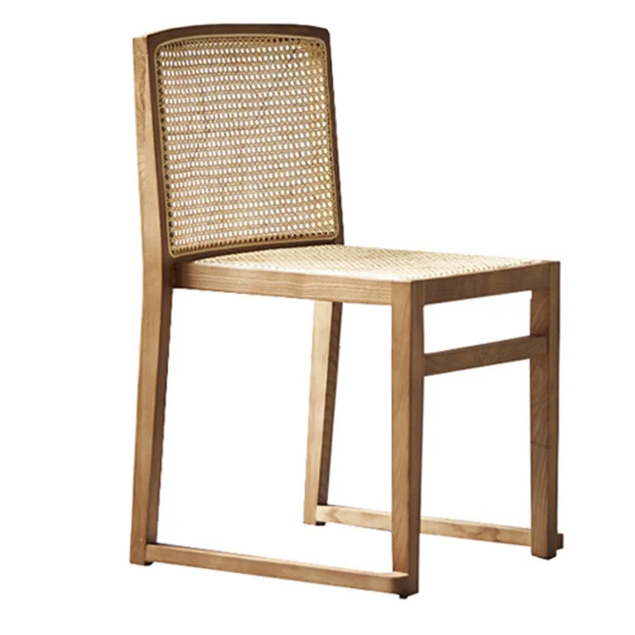 Rattan Dining Chair Simple Stackable High Back Small Outdoor Camping Wedding Events Chairs Portable Chaises Hotel Furniture