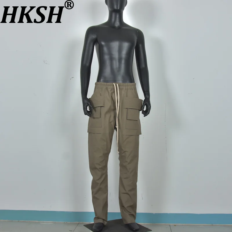 HKSH Autumn Winter New Men Tide Cotton Non-Stretch Stylish Three-Dimensional Pocket Cargo Pants Safari Style High Street HK18908