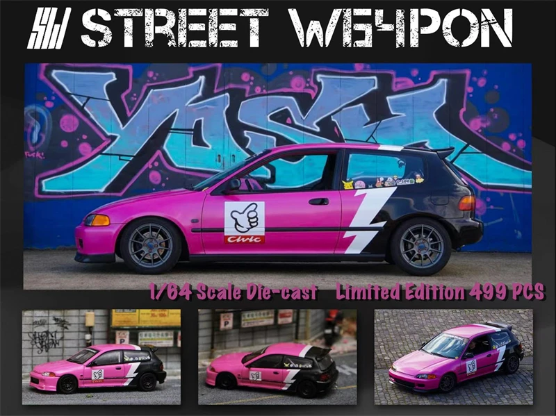 

Street Weapon 1:64 EG6 Pink Lightning limited499 Diecast Model Car