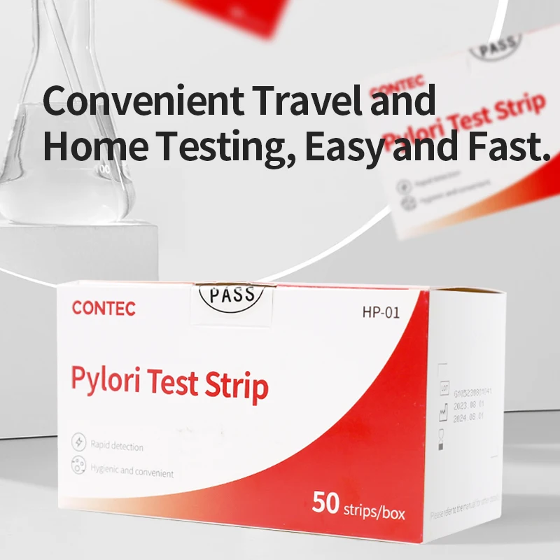 CONTEC Helicobacter pylori test kağıdı, tartar 50 adet/kutu urease tespit ederek kronik gastrit ve peptik ülser için