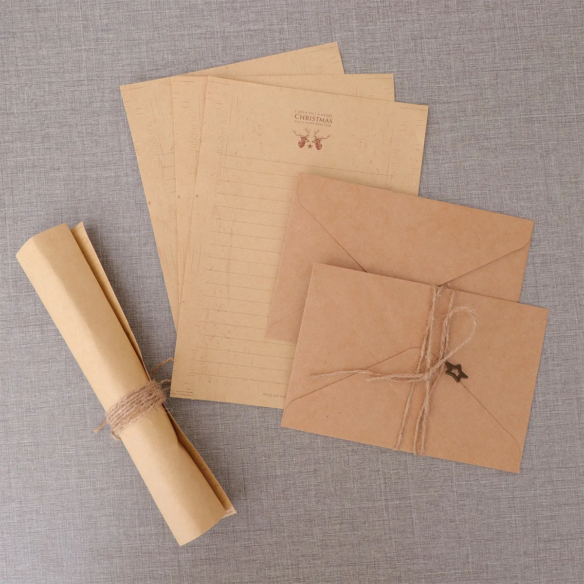 

Набор рождественской бумаги для писем, винтажные конверты для поздравлений, набор канцелярских принадлежностей для вечеринок, наклейки, бумага для писем с разными узорами
