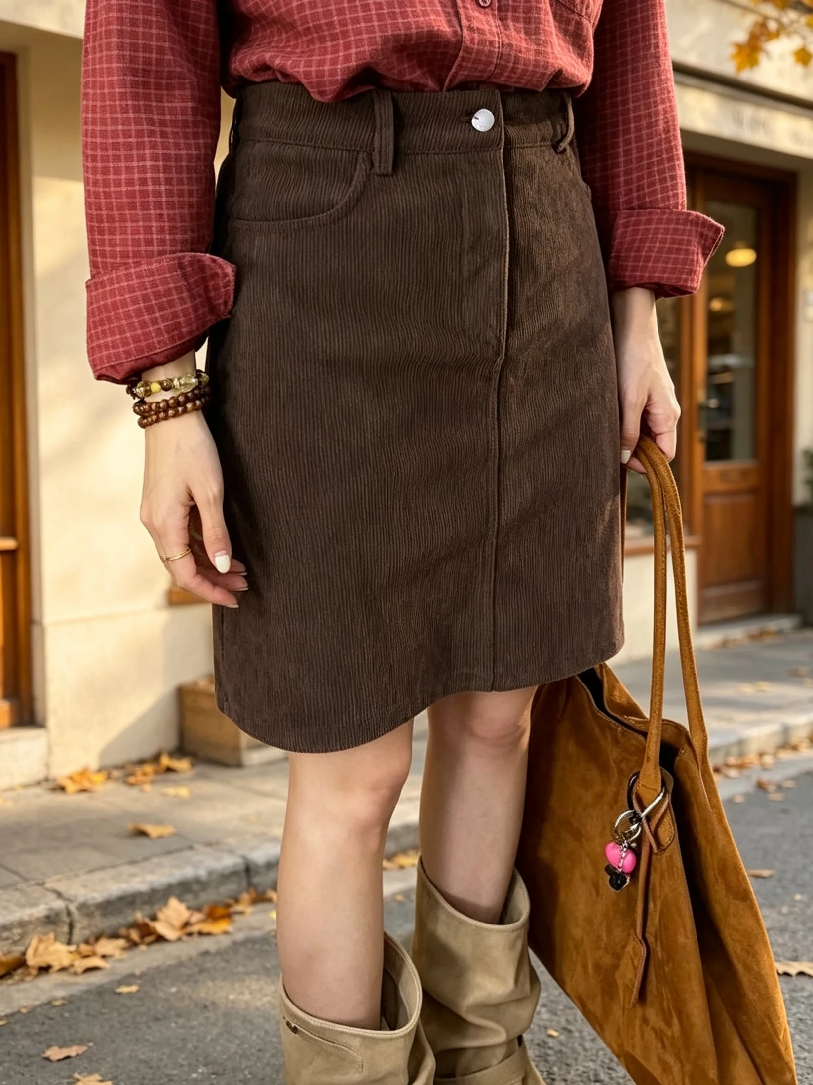 High Waist A-Line Straight Cut  Skirt Women's Commute Style Slimming Five-Quarter Length Korean Fashion Daily Wear
