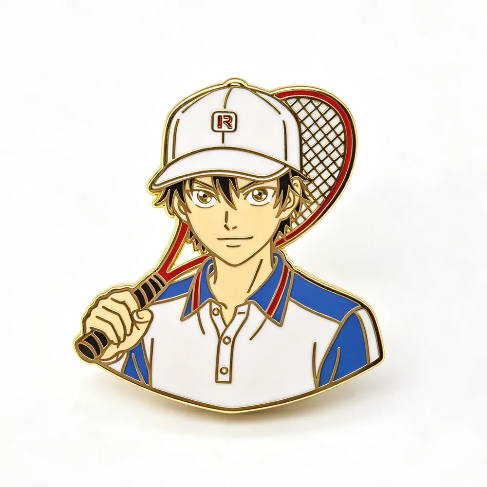 Trendy Sport Youth Metal Badge Stylish Tennis Character Enamel Brooch Multi-use Coat Scarf Hat Decor Pin For Teenagers