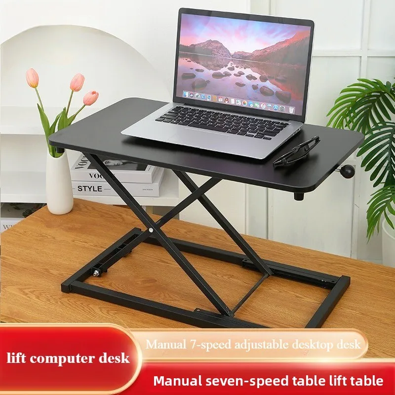 

Manual Adjustable Laptop Stand Up Desk 7 Levels Ergonomic Standing Workstation for Home Office Notebook Computer Table