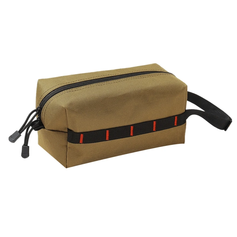 Outdoor Camping Tissue Box Paper Dispenser Box Water Resistant Hanging Portable Tissue Bag For Backpacking Durable Khaki