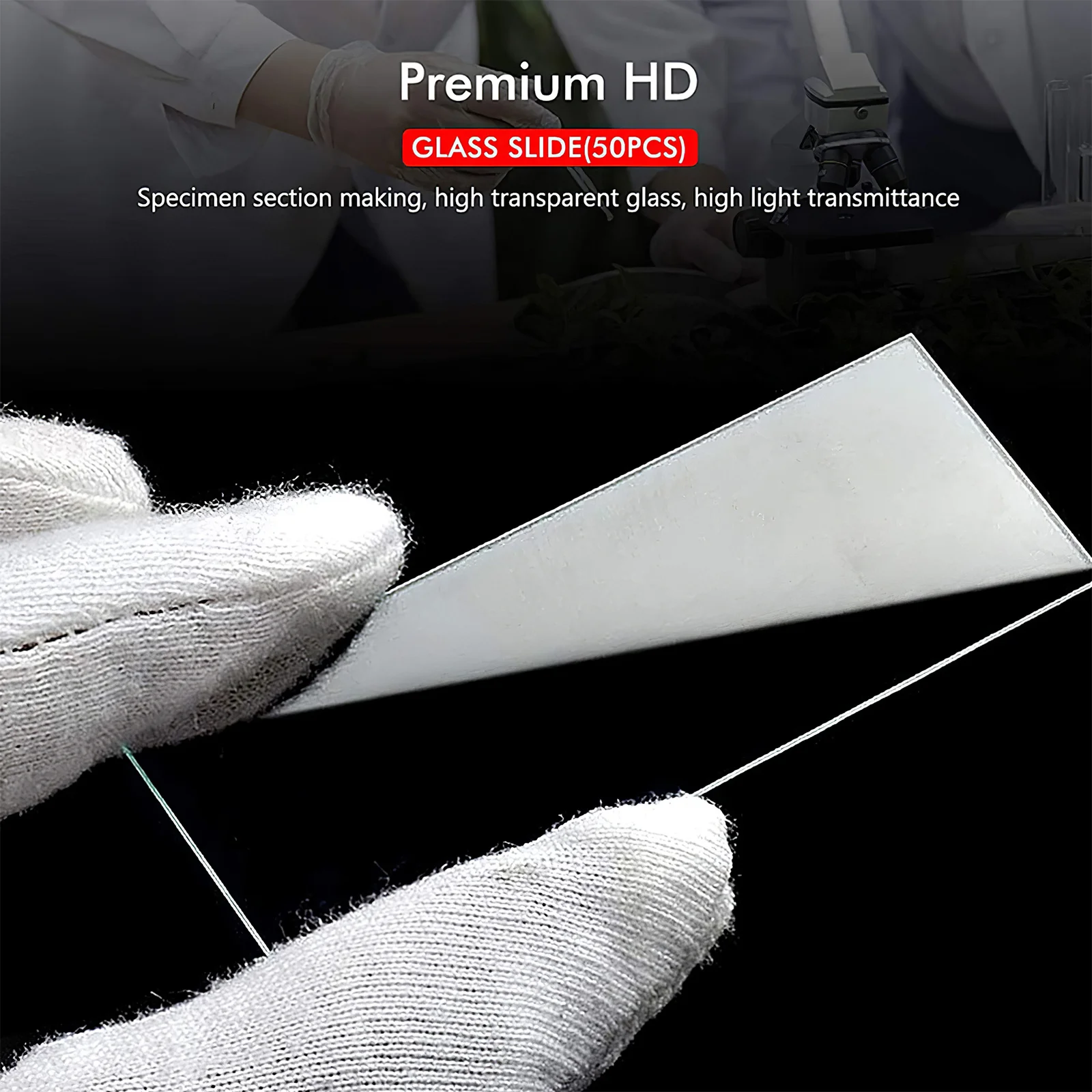 

50Pcs Microscope Slides Optical Glass Blank Slides Set for Biological Education Plant Insect Tissue Observation