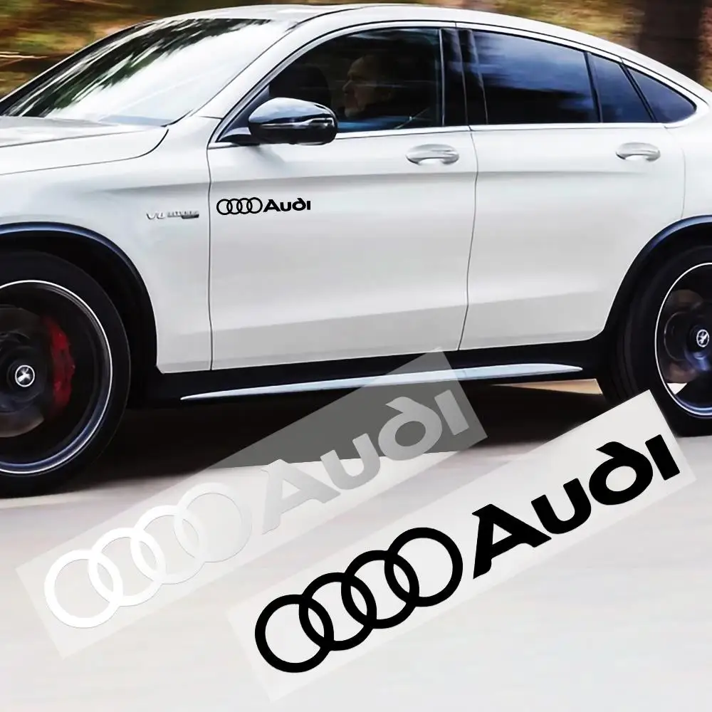 2pcs Car Body Emblem Stickers Trunk Window Badge Decoration Decal For Audi Sline A4 B8 8P Q3 Q5 Q7 Q1 A3 A5 A7 A1 A2 Accessories
