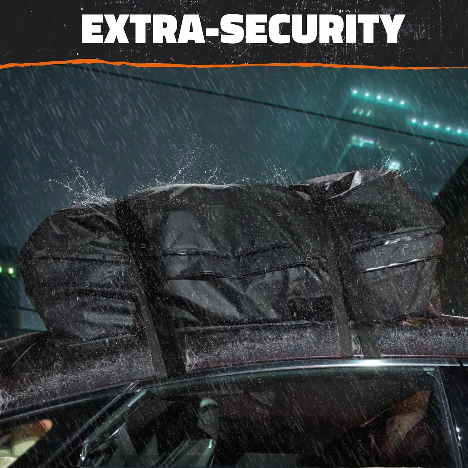25 CuFt Waterproof Rooftop Cargo Carrier Bag,60"x43"x17",All-Weather 500D Soft-Shell Vinyl Car Top Carrier with Roof Mat, Lock - Image 6