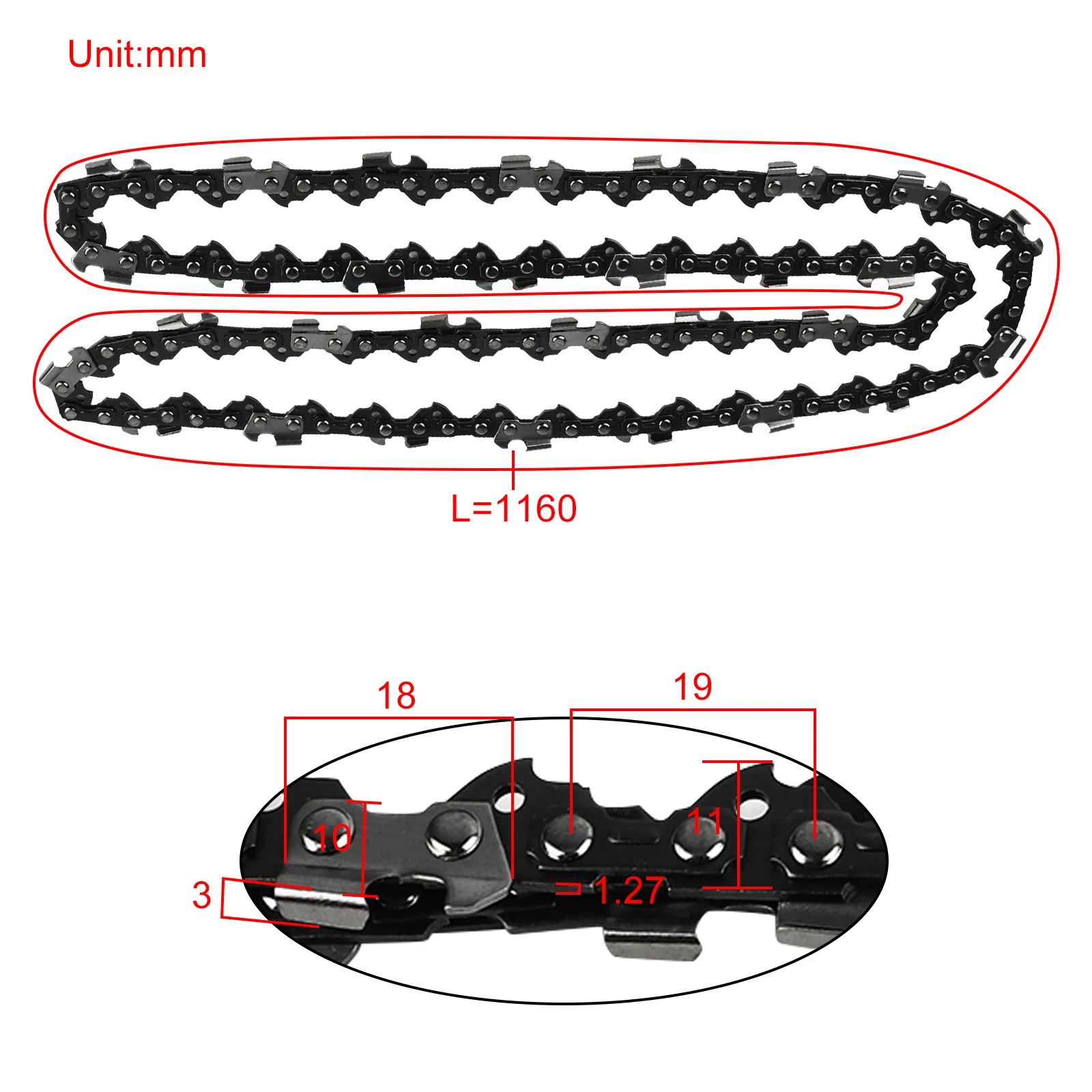 18 inch Chainsaw Chain 18'' 3/8 Pitch 050