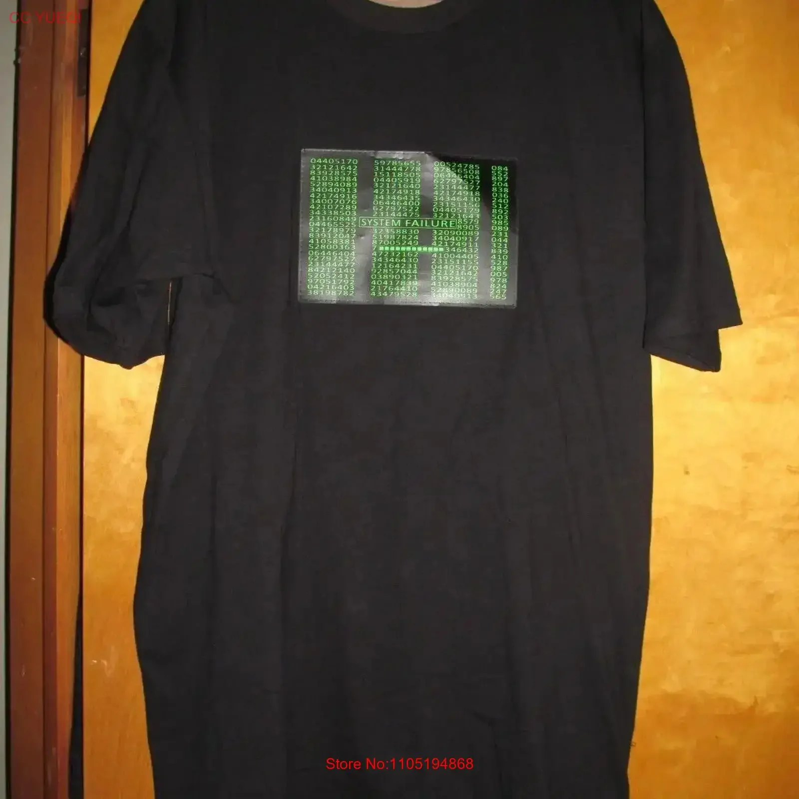 

Мужская футболка размера XXL Flash Pups High Tech Apparel System Failure Light Up Matrix, винтажная стильная дышащая графика