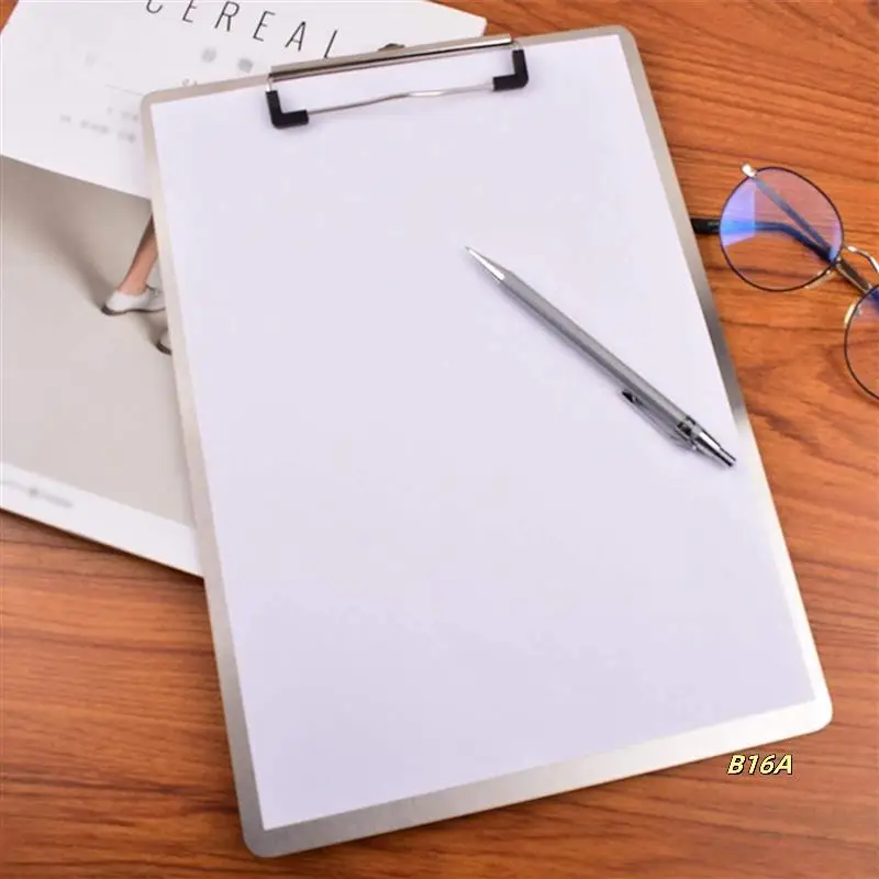

20X Metal Clipboard Folder A4 Stainless Steel Clip Board Bill Storage Folder Writing File Board Menu Splint For Business