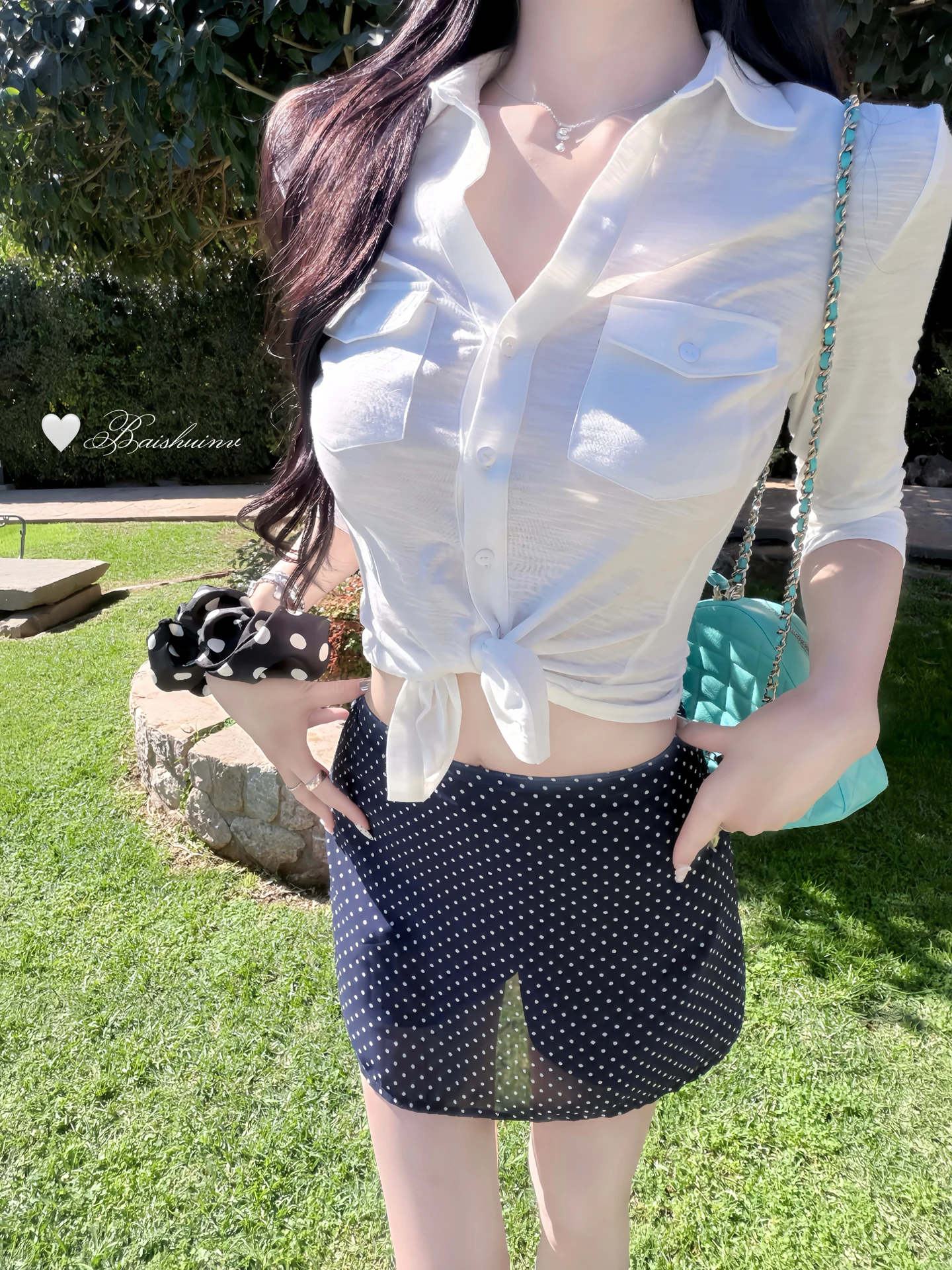 

Легкая женская летняя рубашка из бамбука с текстурой, в корейском стиле, с маленьким воротником-стойкой и завязками, приталенная, из хлопка