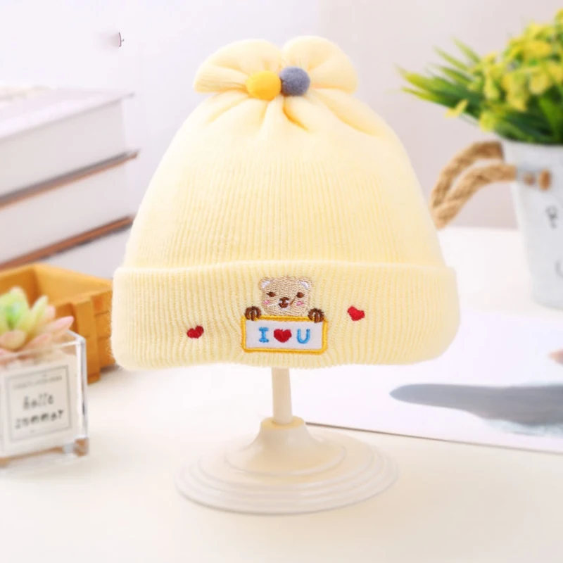 Newborn I LOVE YOU Baby Knitted Wool Hat Autumn Winter Soft Baby Beanie Hats For Kids 0-6 Month Boys Girls