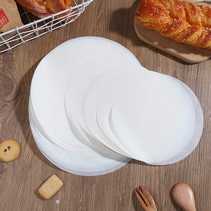 50Pcs Baking Oiled Paper Circle Parchment Paper Multifunction Liner BBQ Oven Patty Hamburger Paper Steamer Liners Baking Tool