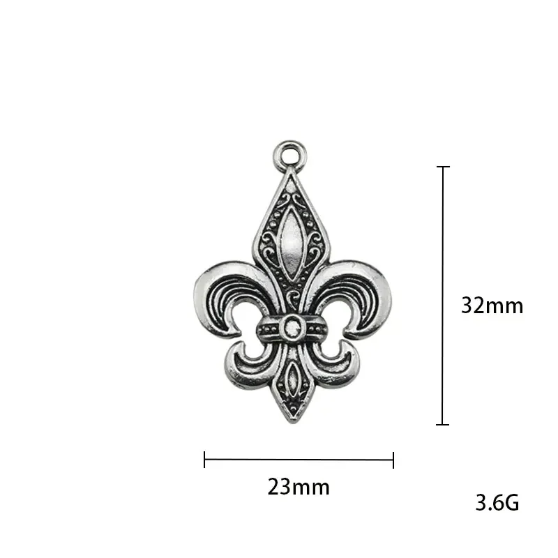 5 Pieces/Lot 23*33mm Antique Silver Plated Alloy Fleur De Lis Anchor Charms Pendant For Diy Jewelry Making