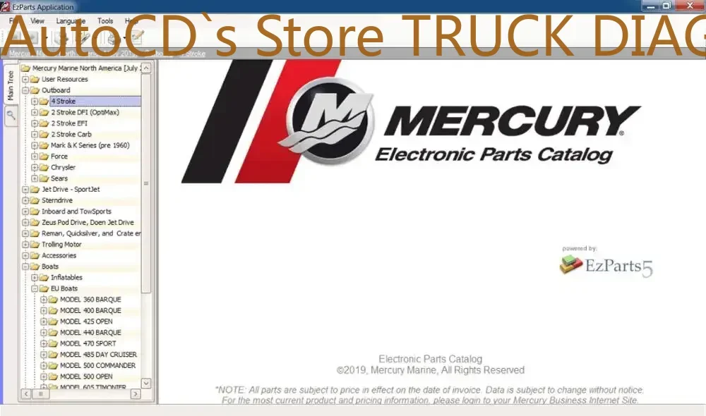 

AutoCD Mercury Marine EU+NA [2025] Каталог запасных частей VMWARE DVD