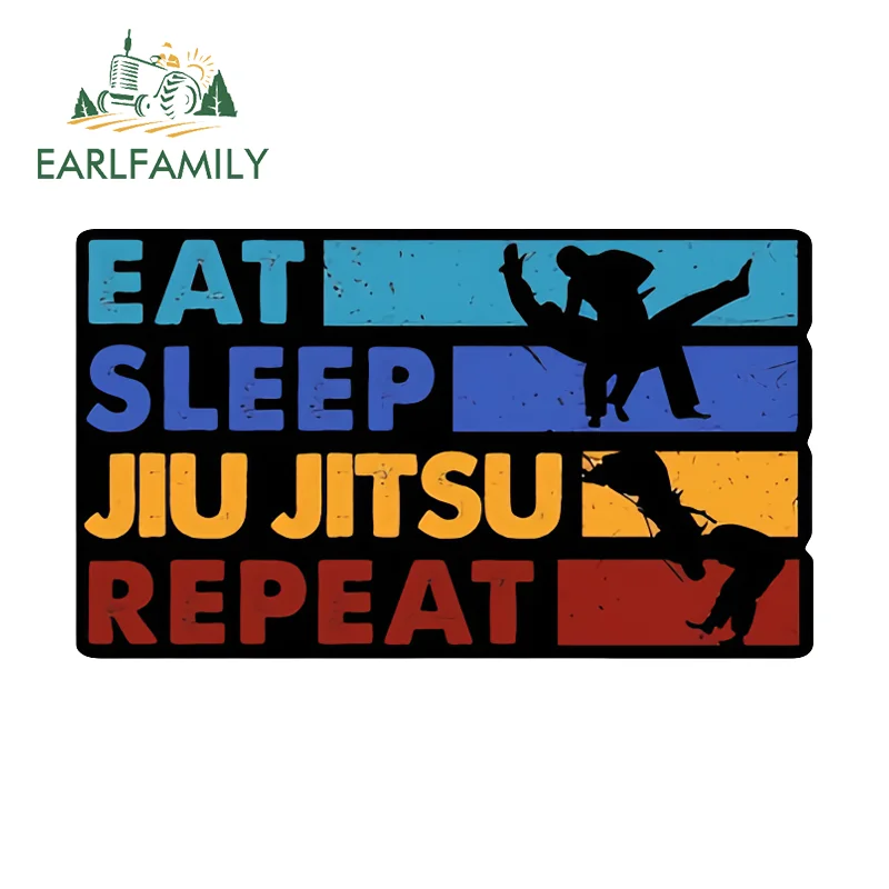 

EARLFAMILY Jiu-jitsu Car Stickers And Decals Windshield Bumper Helmet Decal Waterproof Sunscreen PVC Occlusion Scratch Decals