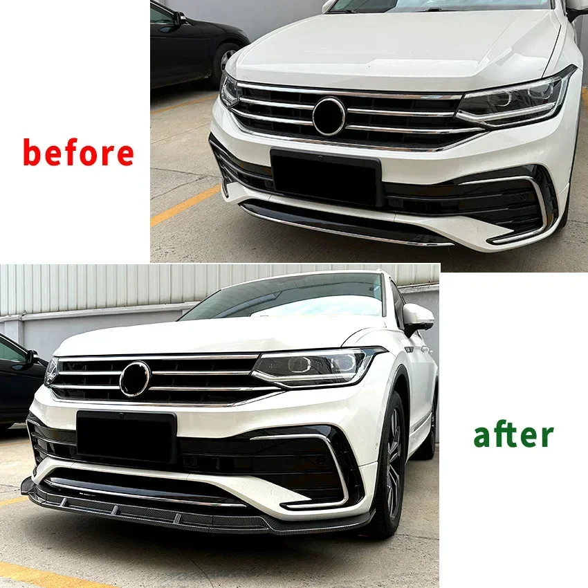 2012 To 2023 Front Bumper Spoiler Lip for Volkswagen VW Tiguan Rline Car Accessories Parts Splitter Body Kit Guard Protector