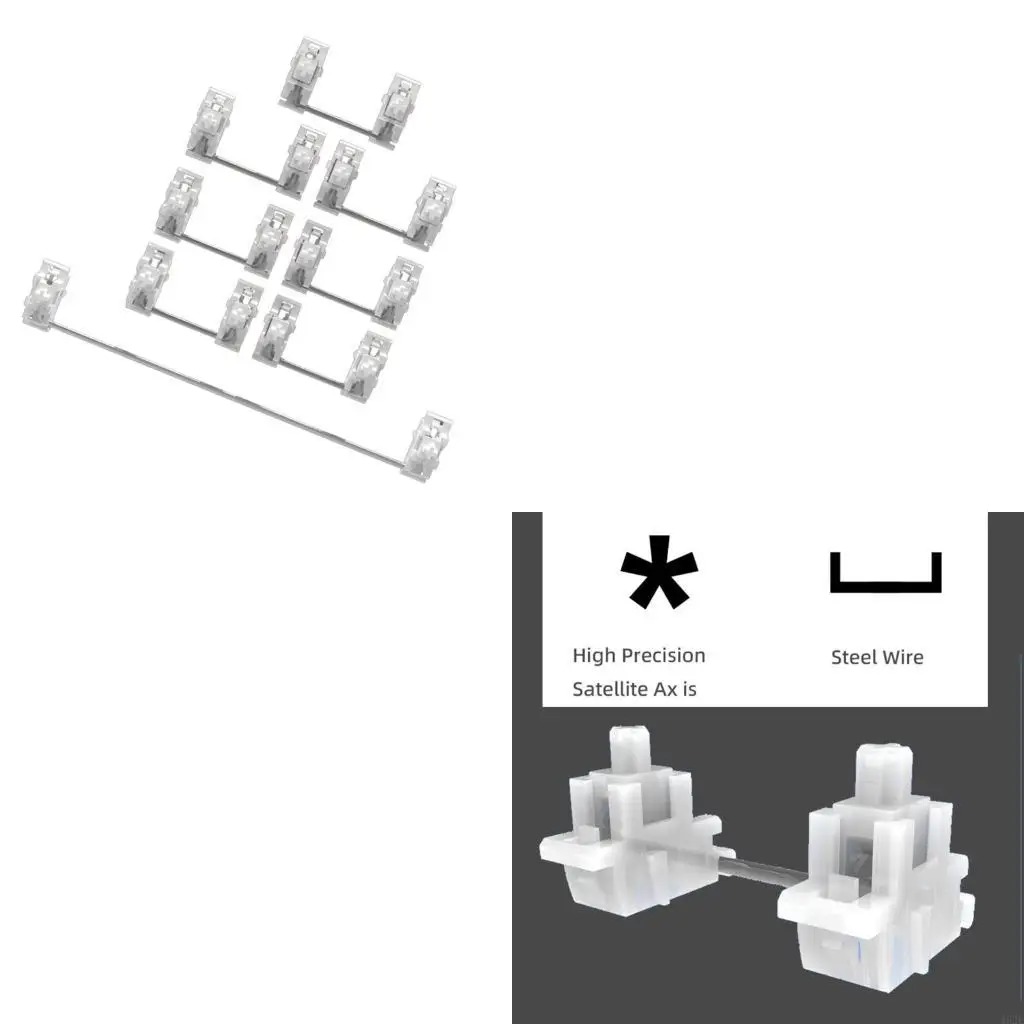 462E 8PCS POM Steel Plate Stabilizers 6.25U 2U for Mechanical Keyboards Metal Plastic Quiet Operation Enhances Sensitivity