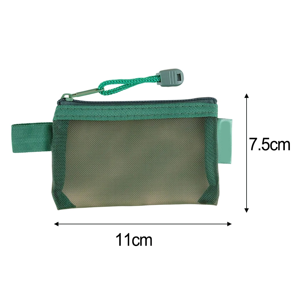 Compact Zippered Mesh Bag Designed for Earphone Storage Cosmetics Cards and Small Tech Accessories Nylon Construction