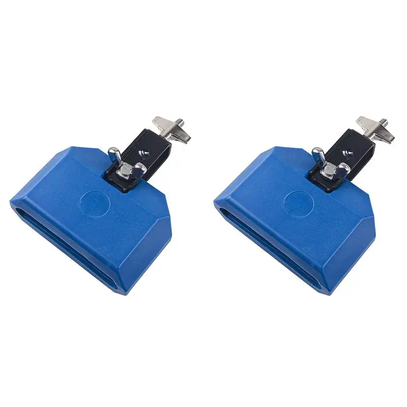 

ABME 2Pcs 5 Inch Jam Block,Plastic Musical Percussion Block Compatible With Latin Drum Instrument (Blue)