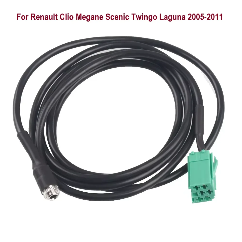 Car 3.5mm Female 6Pin Aux Cable Adapter For Renault Clio Megane Scenic Twingo Laguna 2005 2006 2007 2008 2009 2010 2011