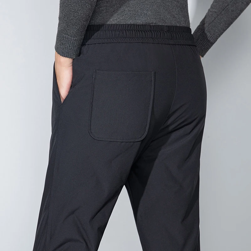 Pantalones ligeros y cálidos y cómodos de plumas de ganso para hombre, pantalones resistentes al viento y al frío, ropa térmica de ocio para invierno