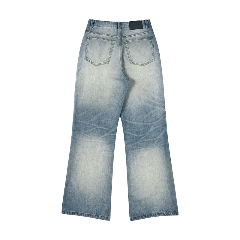 KSTUN 2025 Men's Flared Jeans Boot Cut Comfort Denim Pants Light Blue Male Denim Trousers Jeans Loose Fit Vintage Straight Jeans