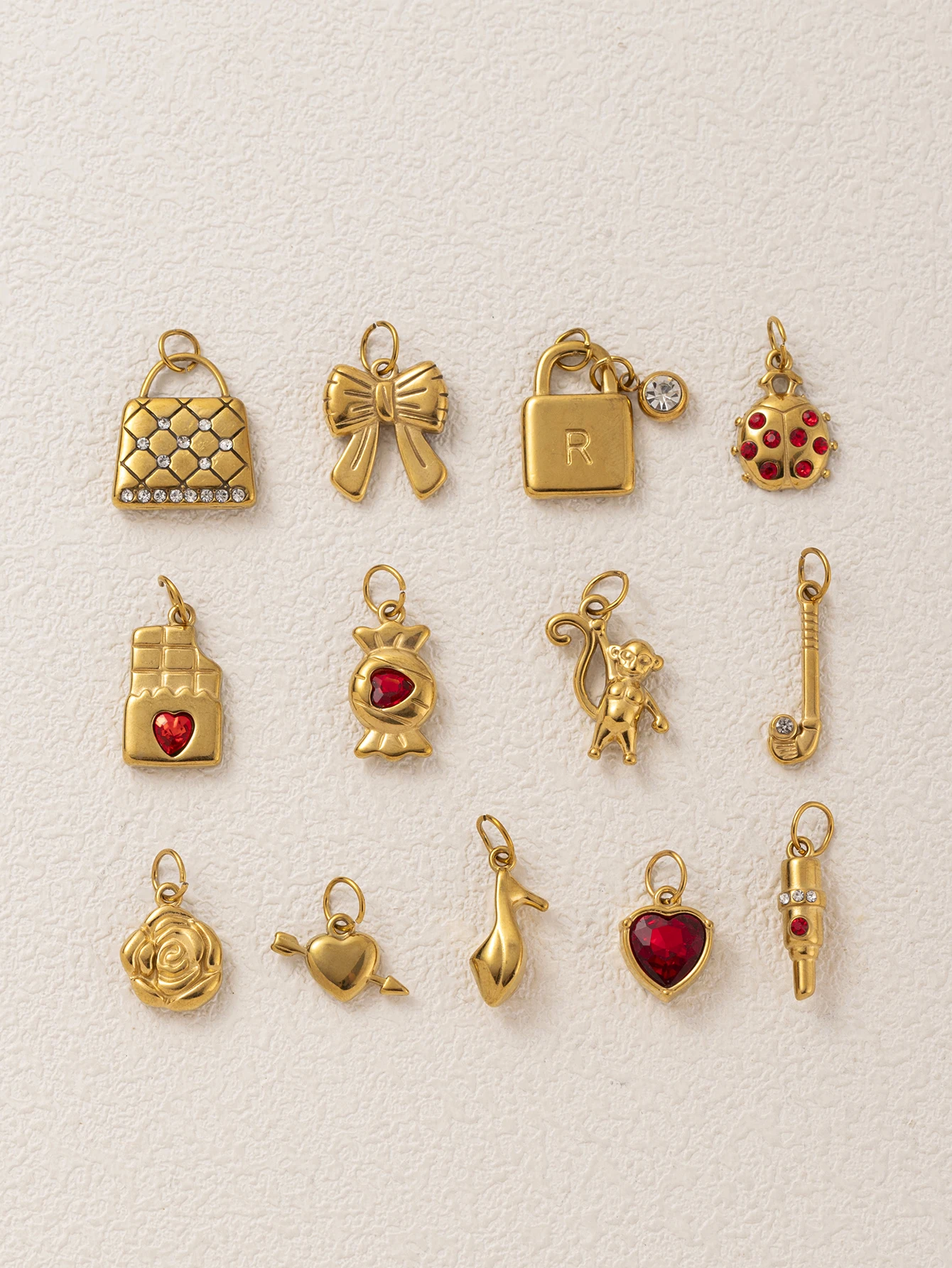 316 Edelstahl Wasserdicht Farbbeständig Frisch Und Niedlich Beliebte Rose Schleife DIY Anhänger Charms Schmuckherstellung – Detail 3